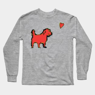 Valentines Day Cute Dog Found Red Heart Long Sleeve T-Shirt